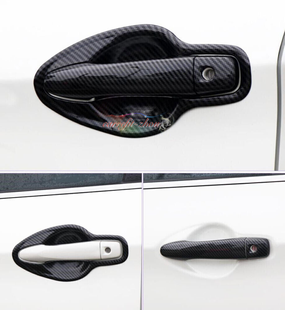 for Nissan Rogue Sport 2017-22 Carbon Fiber Side Door Handle Bowl Moulding Trim