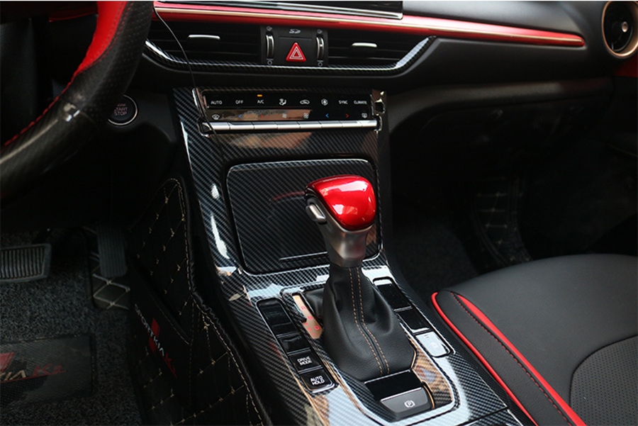 Red Interior Gear Shift Knob Cover Head Trim Deco for Kia Seltos Forte 2020-2023