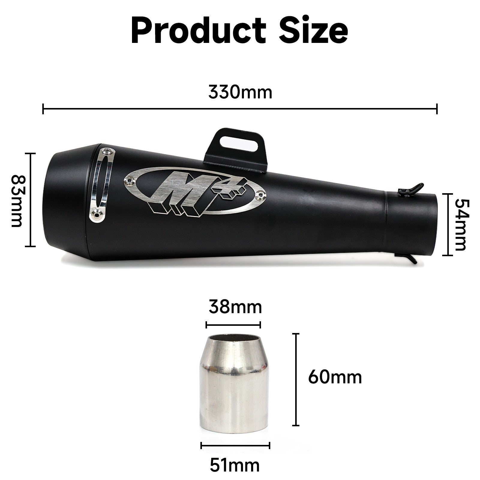 38-51mm Universal Motorcycle Exhaust Muffler Pipe Slip on with DB Killer M4