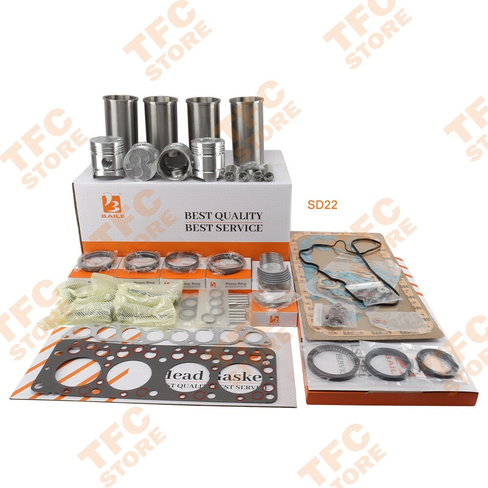SD22 for NISSAN Forklift rebuild overhaul kit piston + ring liner gasket bearing
