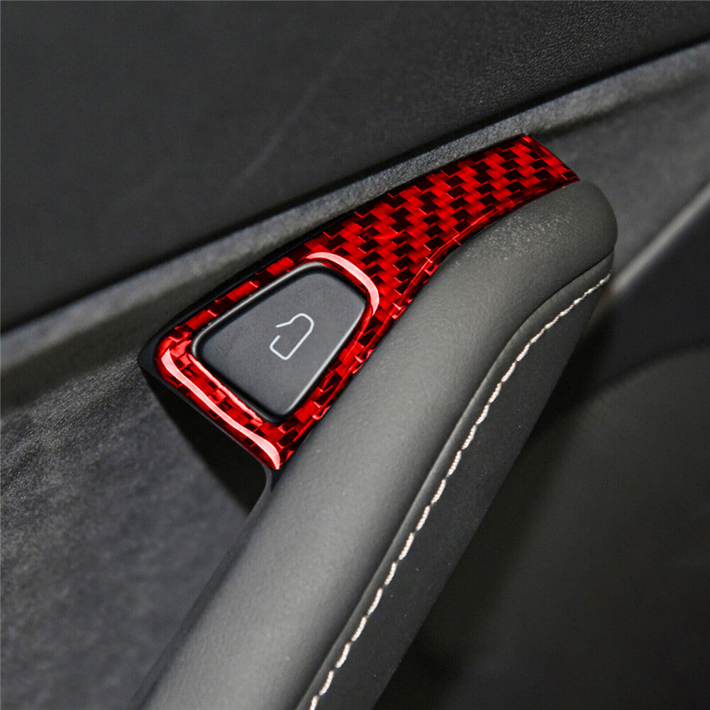 4X Carbon Fiber Interior Window Lift Switch Button Cover Trim for Tesla Model 3Y