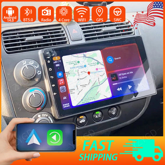 9INCH for Honda for Civic 2000-2005 Carplay Android 14 Car Stereo Radio GPS Navi SWC