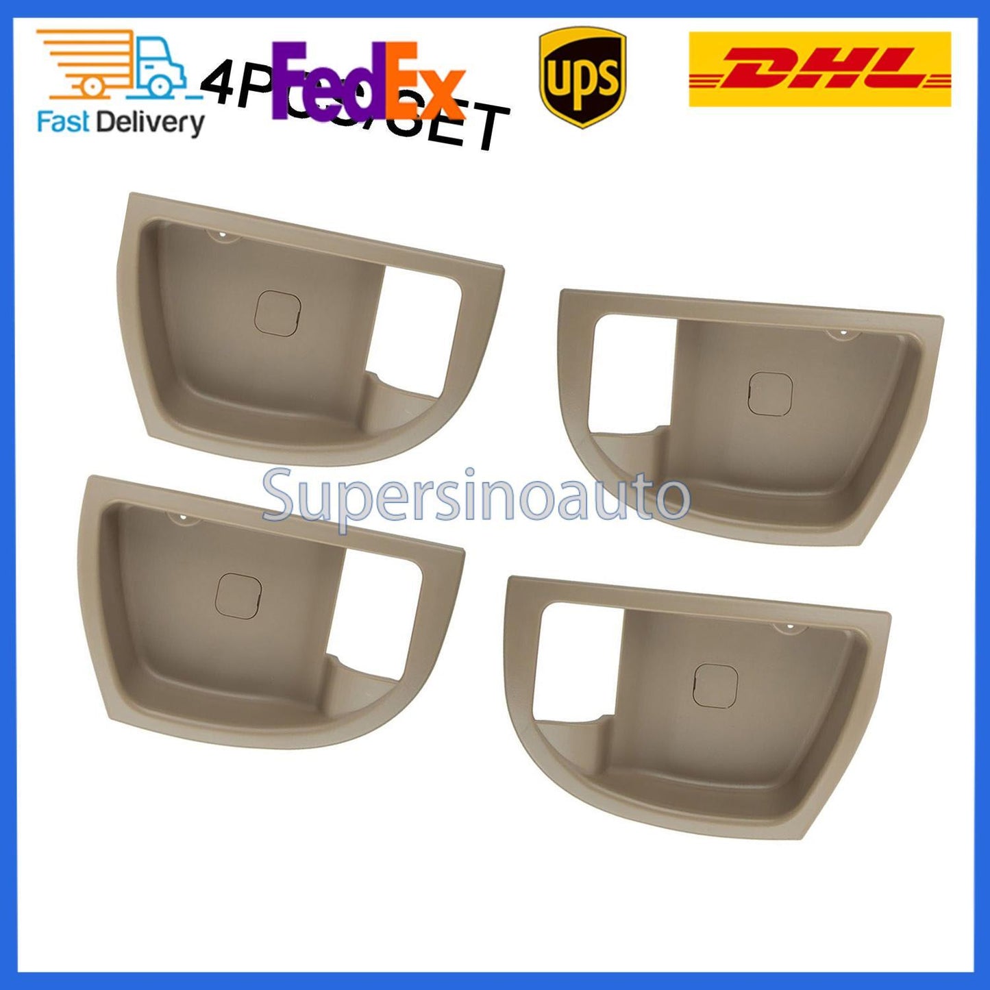 4Pcs Inside Door Handle Trim Cover 82611-2B000 for Hyundai Santa Fe 2007-2012