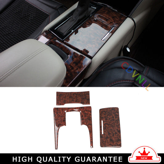 Car Middle Console Gear Shift Panel Trim Fit for Cadillac XTS 2013-17 Brown Wood
