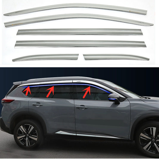 for Nissan Rogue 21-24 silver Window Visor Vent Sun Shade Rain Guard Door Visor