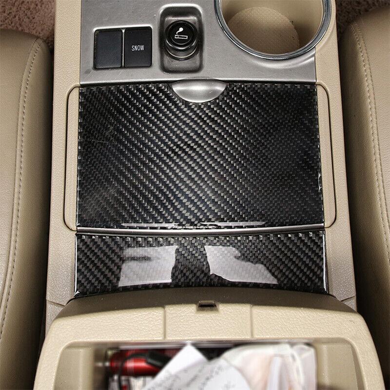 Refit Carbon Fiber Console Storage Box Cover Trim for Toyota Highlander 2008-13