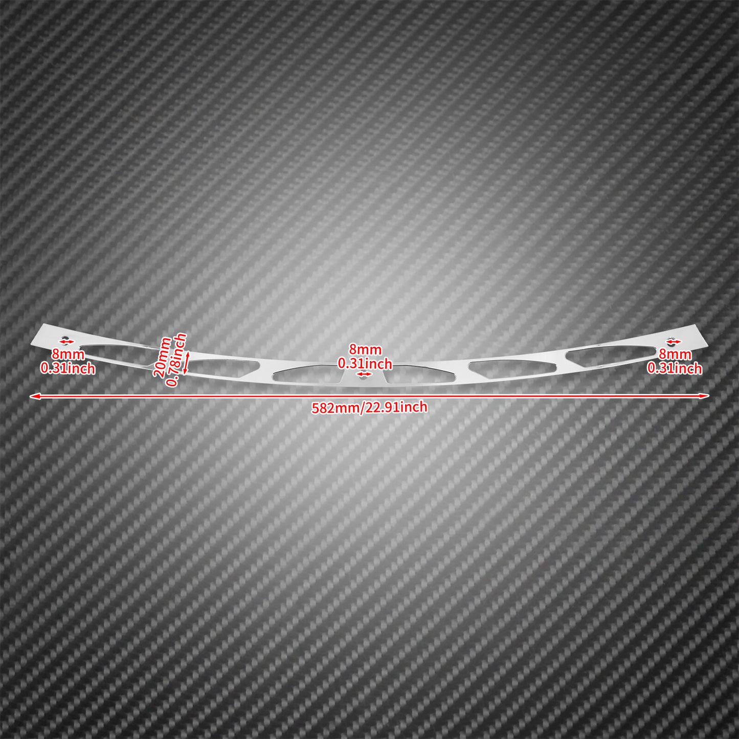 Chrome 6 Slots Batwing Fairing Windshield Trim Fit for Harley Touring CVO 96-13