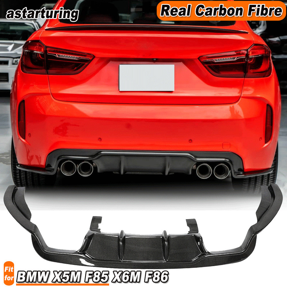 Carbon Fiber Rear Bumper Diffuser Lip Spoiler for BMW F85 X5M F86 X6M 2016-2018