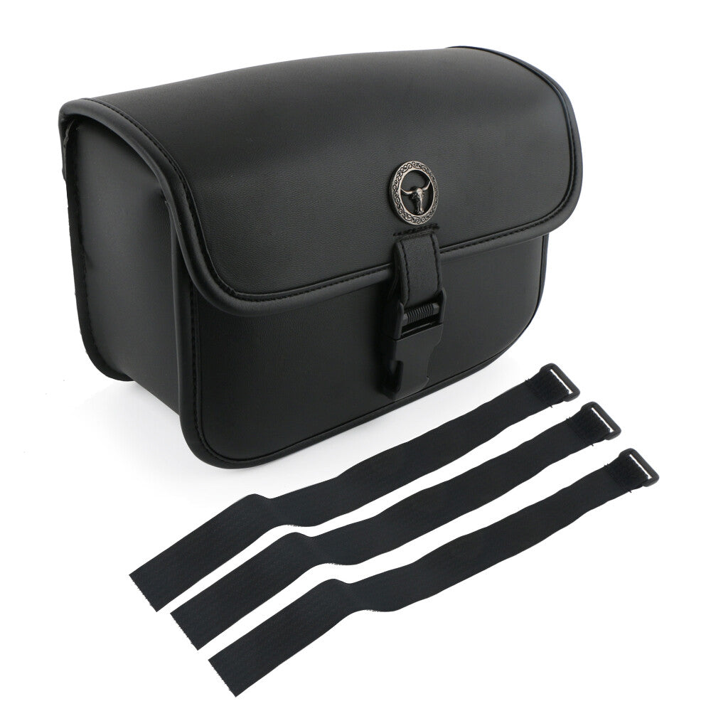 Universal Motorcycle Fork Tool Bag, Polyurethane Synthetic Leather Side Saddle Bag, Waterproof