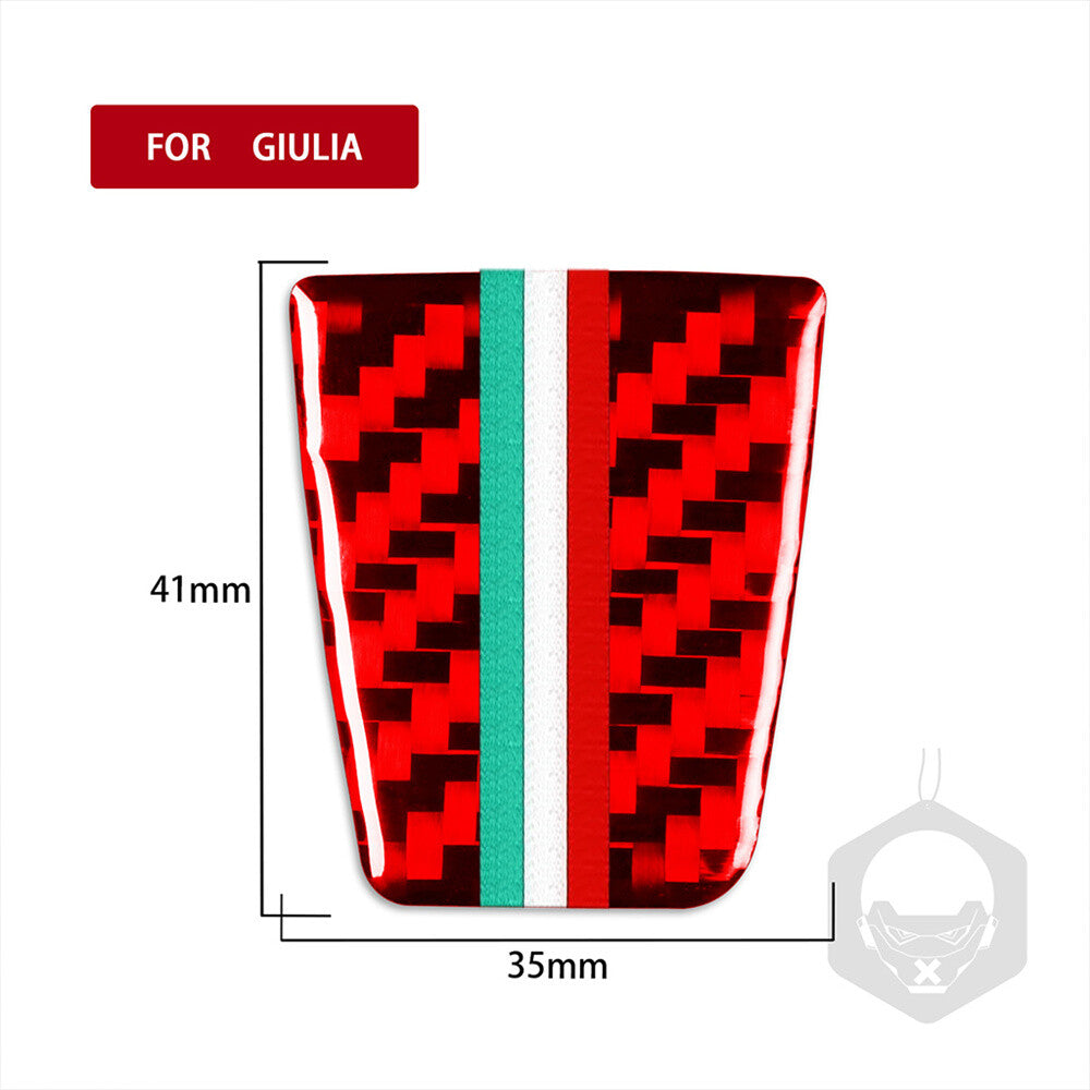 Red Carbon Fiber Steering Wheel Chin Panel Cover for Alfa Romeo Giulia 2020-2021