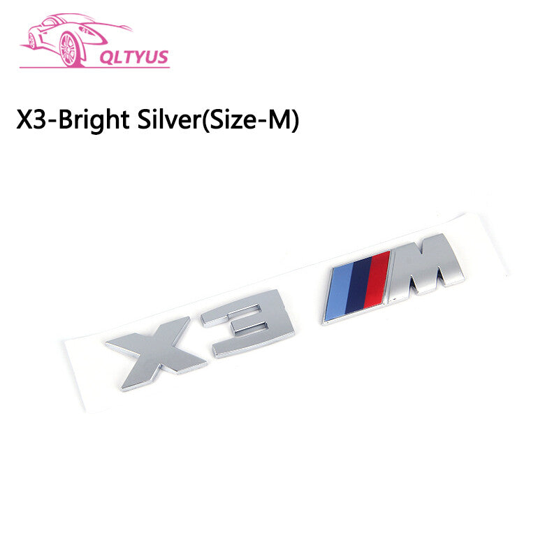 for BMW M Series X3M Trunk Emblem Size Middle Lettering Decal Badge Set