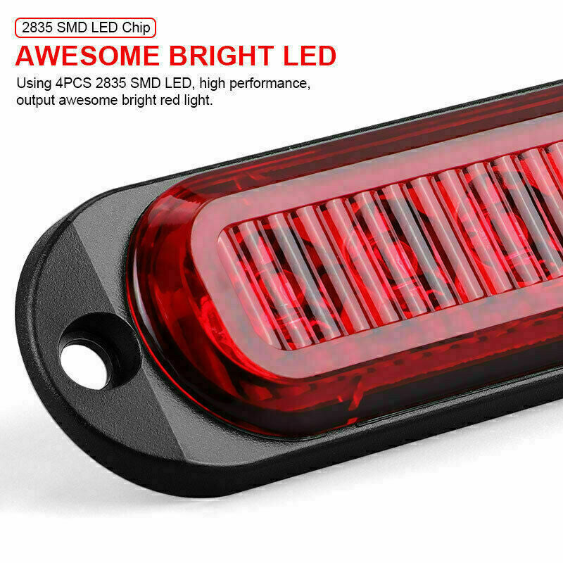 6-LED Side Marker Lights Clearance Light Truck Trailer RV Amber Red White 12-24V