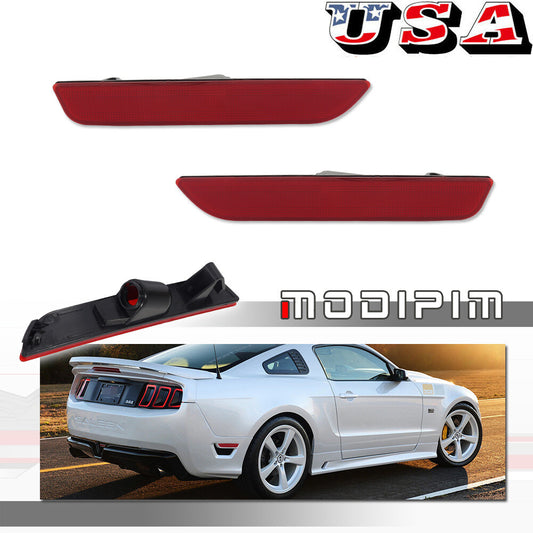 Red lens for rear bumper side marker light reflector on 2010-2014 for Ford Mustangs.
