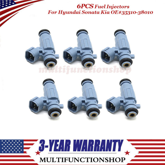 6PCS Fuel Injectors for Hyundai XG350 for Kia Sorento 3.5L V6 2003-2006 35310-38010