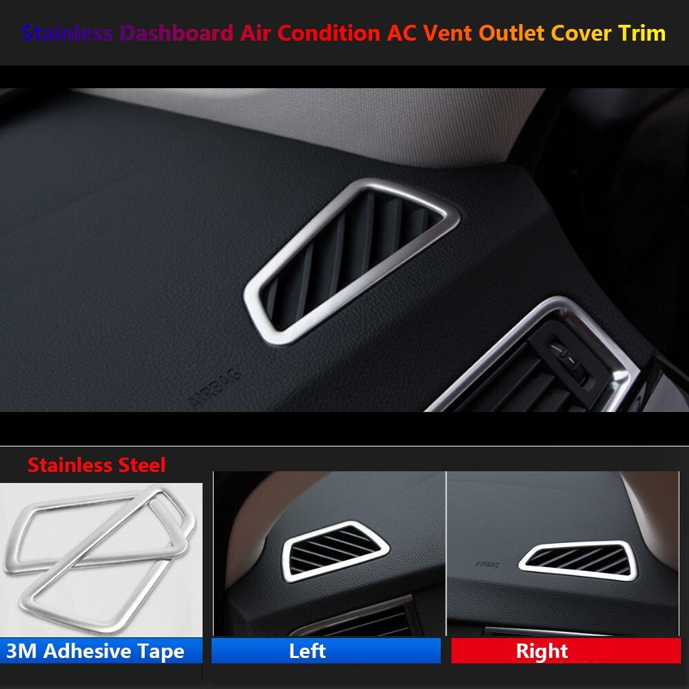 2x Stainless for BMW 5 Series GT F07 Car Dashboard AC Air Vent Outlet Cover Trim