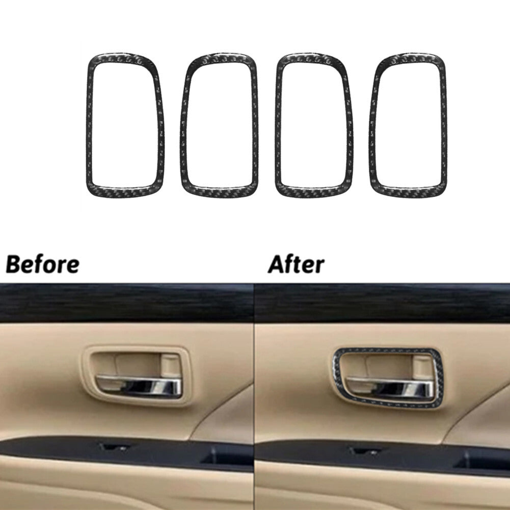 4Pcs Carbon Fiber Door Handle Cover Trim for Mitsubishi Outlander 2014-2016