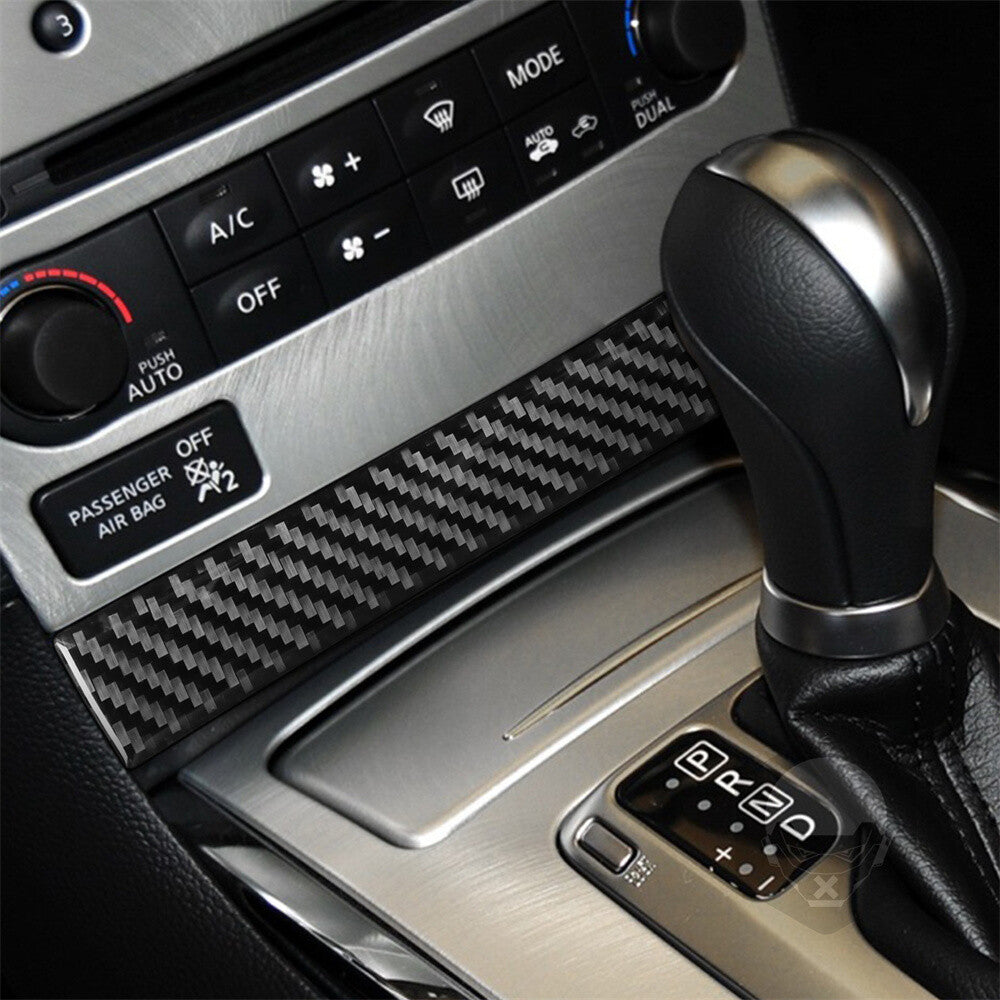 Carbon Fiber Interior CD Panel Lower Strip Cover Trim for Infiniti G37 2010-2013