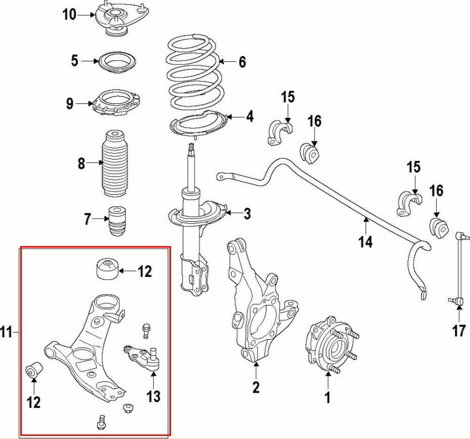 Fit For Front Lower Control Arm 2019-2021 for Veloster Right Passenger Side NEW