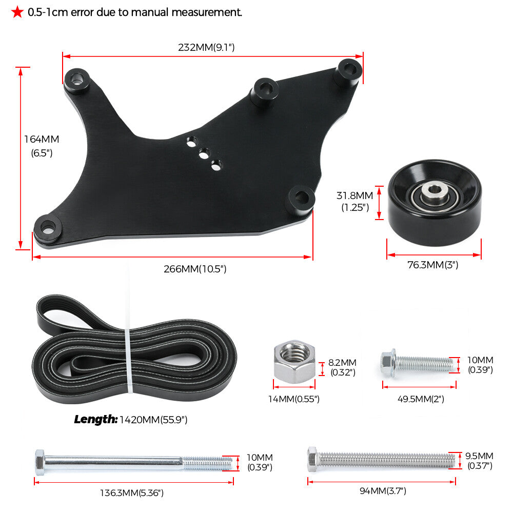 LS Truck Dual Alternator Bracket Kit for Chevy GM 1999-2013 4.8 5.3 6.0 6.2L V8