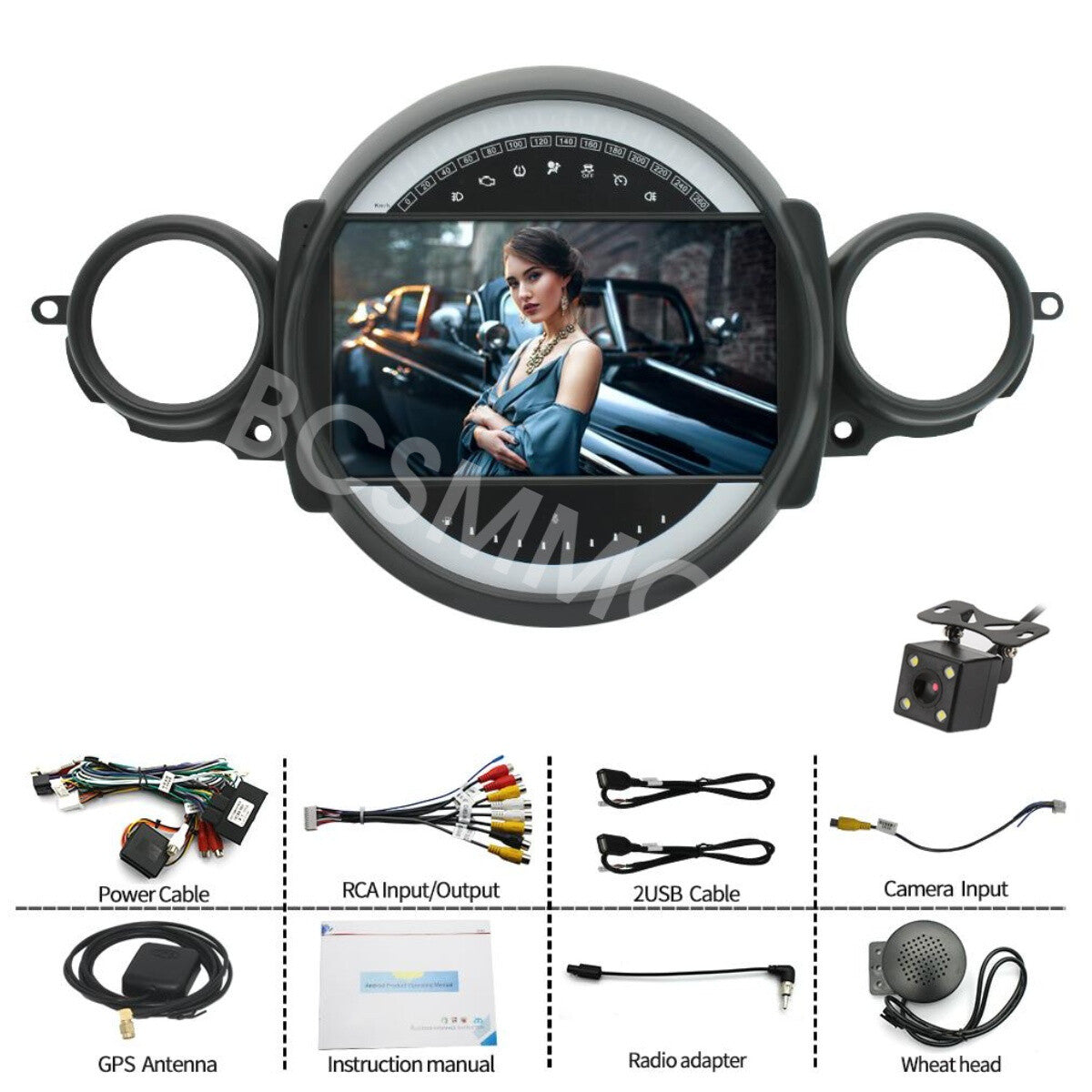 9Car Radio Touch Screen For Carplay W/Cam Fit for BMW for MINI COOPER 2007-2013