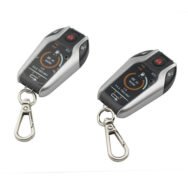 Motorcycle Scooter PKE Two Way Antitheft Alarm Vibration Alert System Remote 12V