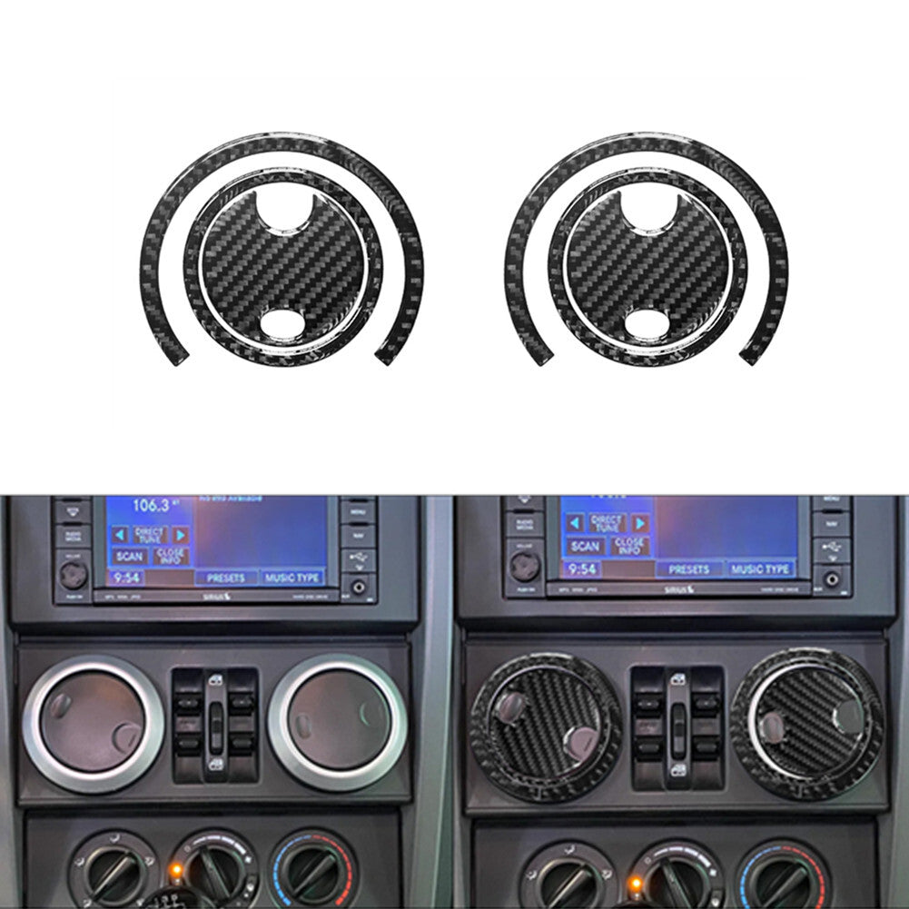 Carbon Fiber Central Vent Frame Trim for Jeep for Wrangler 2007-2010