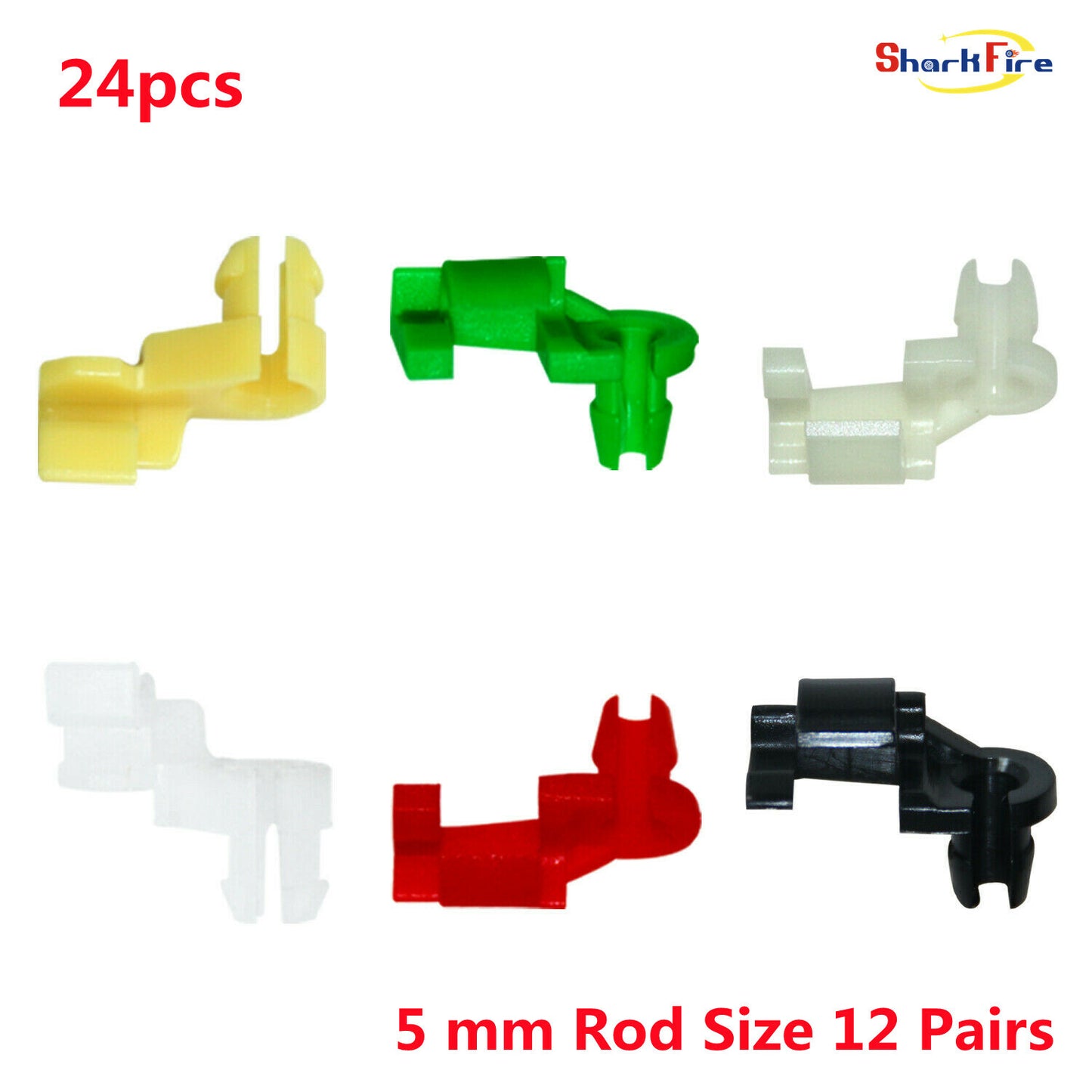 Door lock lever clip for automotive plastic clips, 12 pairs, 5mm lever size, tailgate handle