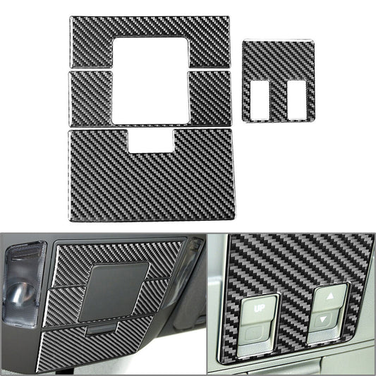 4¢ª Leselicht-Abdeckungs-Verkleidung f¨¹r for Toyota Tundra 2014-21 Kohlefaser-Schwarz