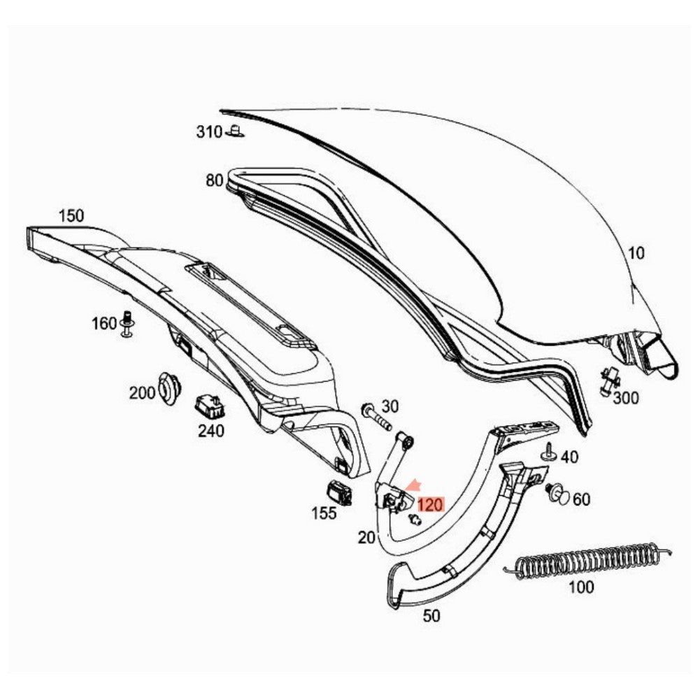 Trunk Lid to Reinforcement Ball Pin for Mercedes-Benz S W222