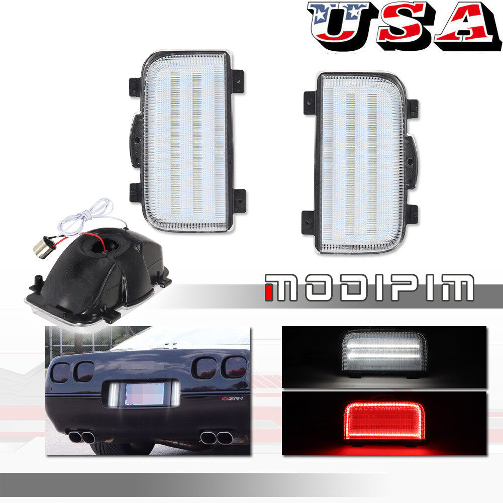 Transparent lens LED rear tailgate reverse backup taillights for Corvette C4 1991-1996