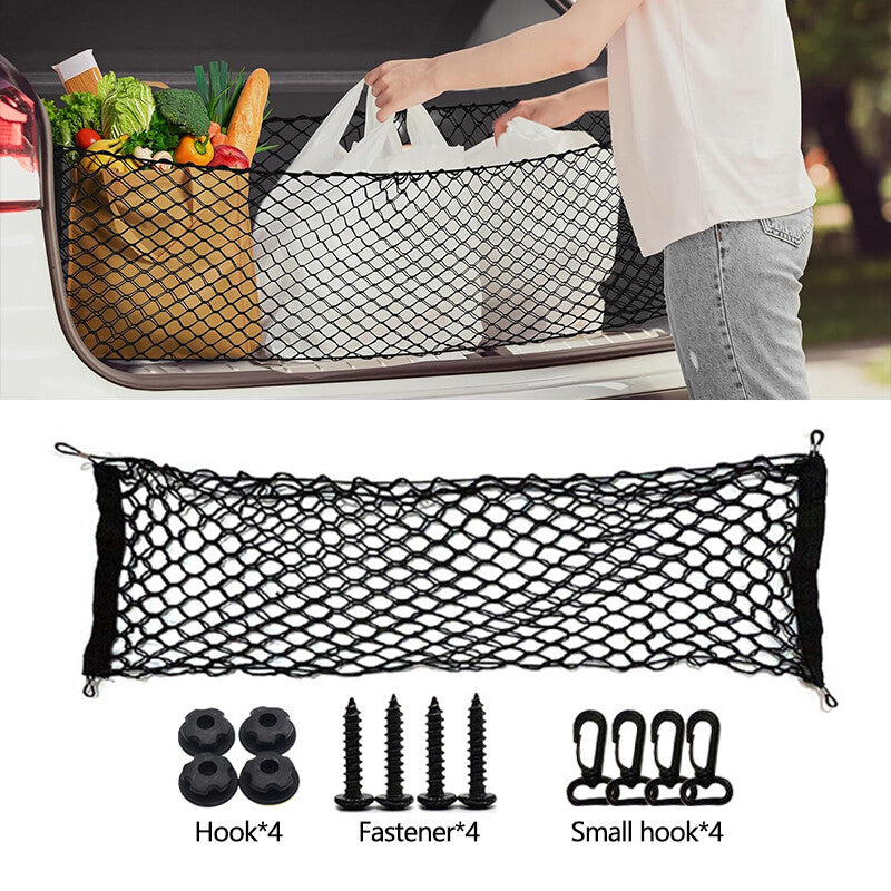 1Pcs Auto Rear Trunk Cargo Net Mesh Storage Organizer Pocket Small Cars 9030CM