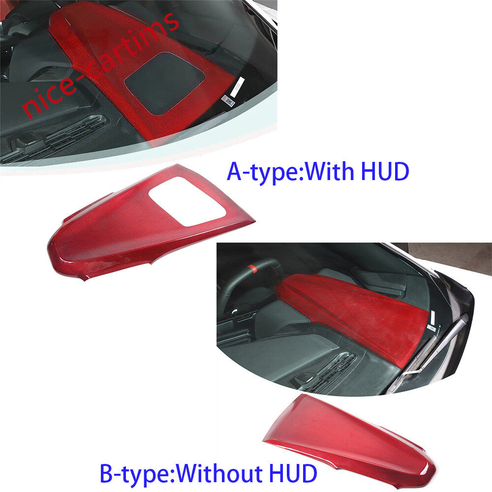 Carbon Fiber W/ HUD Dashboard Upper Panel Trim for Chevrolet for Corvette C8 2020-24