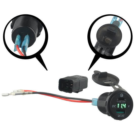 for Kawasaki Versys650 1000 VersysX300 Ninja400 650 TYPE-C USB for QC3.0