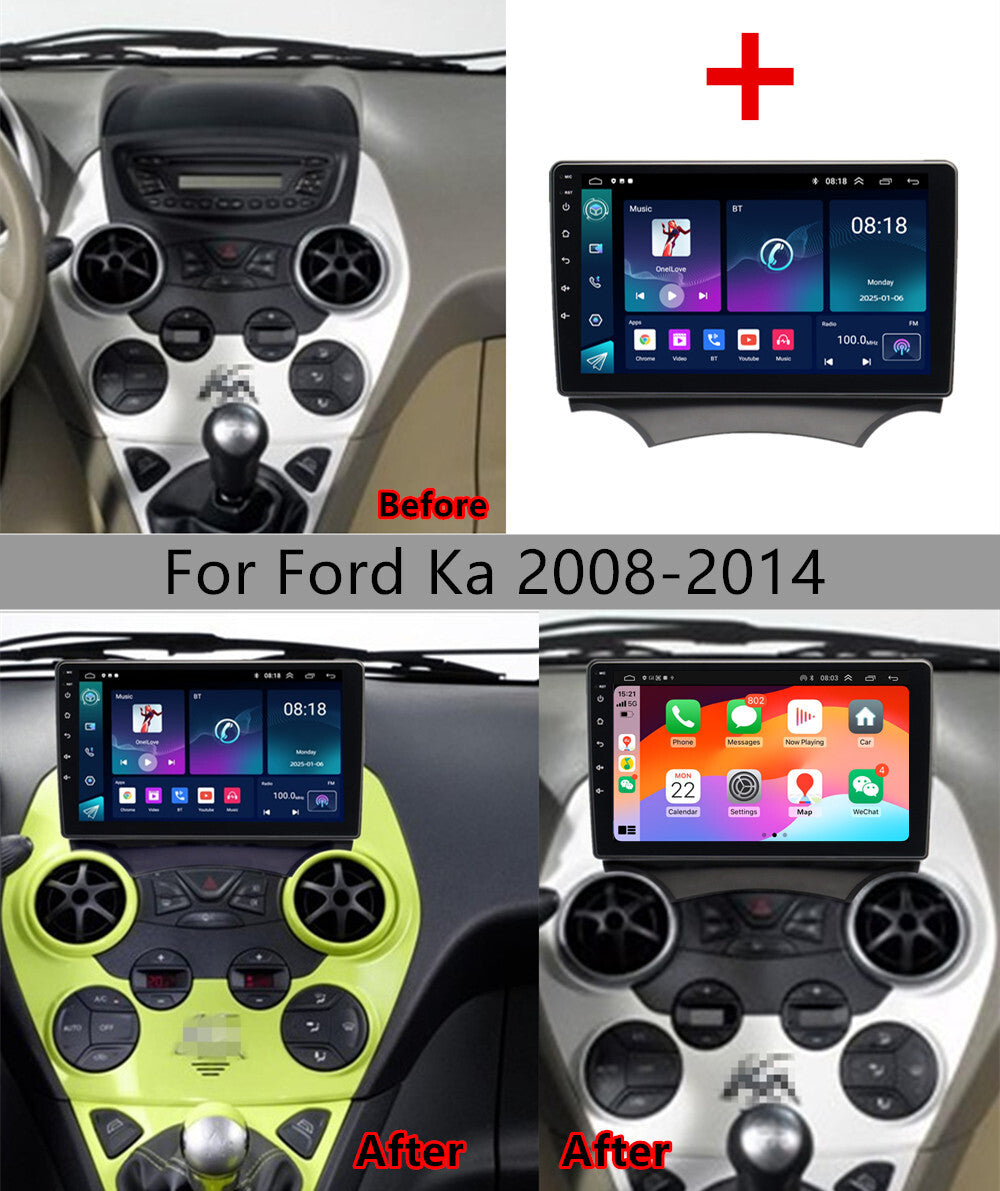 9w/Carplay Android Car Stereo Radio GPS Navigation WIFI for Ford Ka 2008-2014
