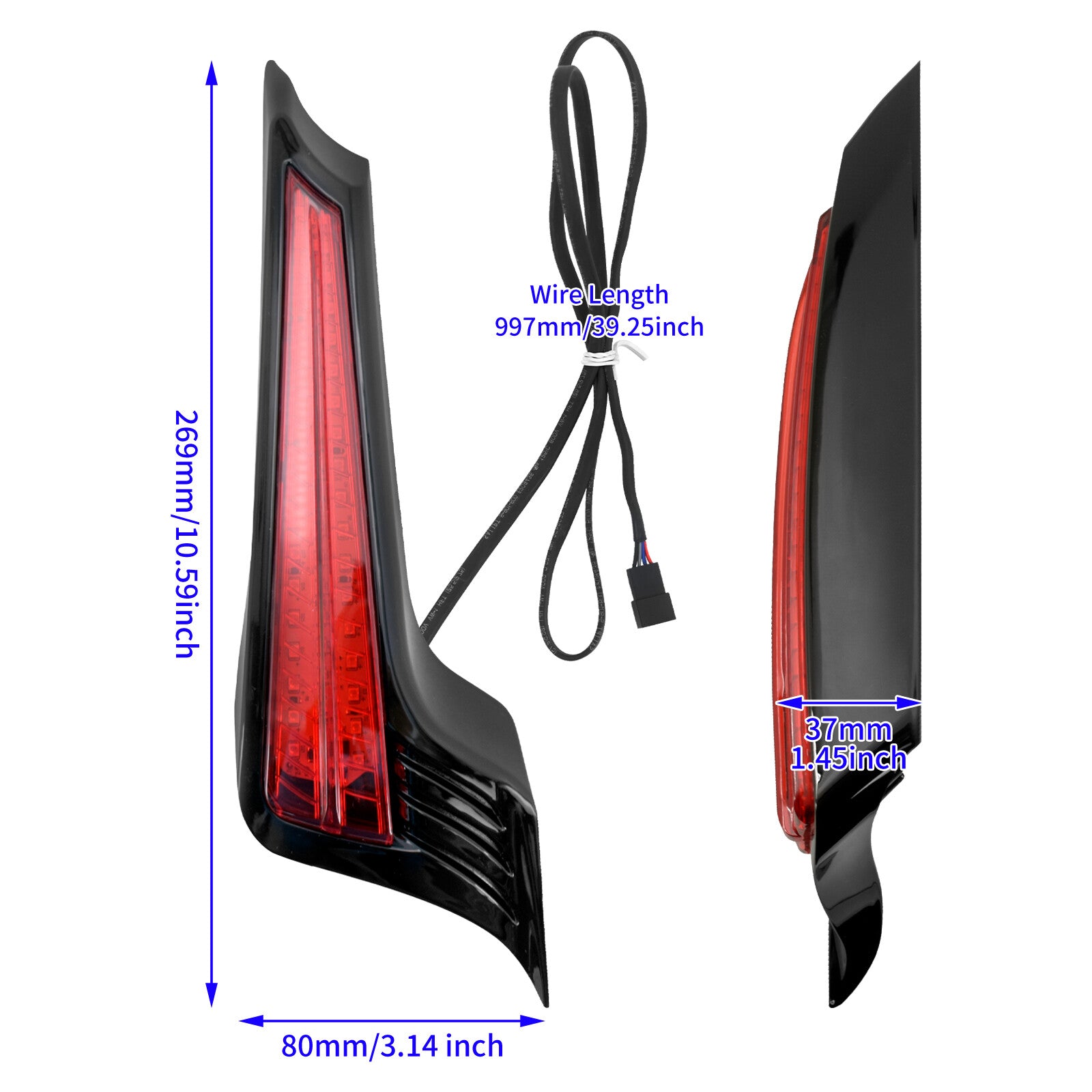 Rear Fender w/ Red Lens Turn Singal LED LightFits for Harley Street Road Glide