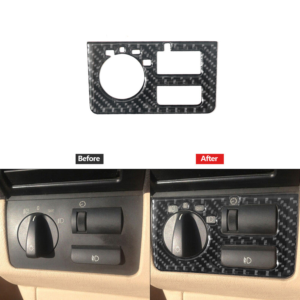 Carbon Fiber Dimming Light Control Panel for BMW X5 2000-2006 Type B