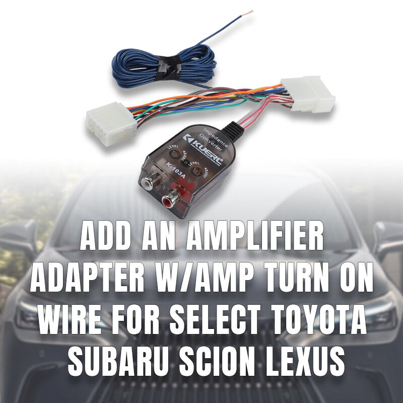 Add An Amplifier Adapter w/Amp Turn On Wire for Toyota 4Runner Tacoma for Corolla