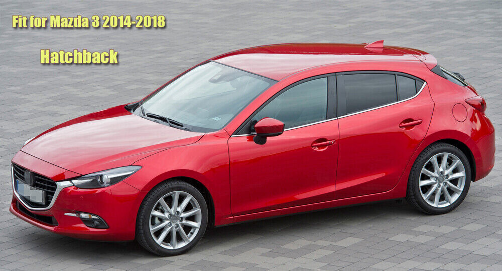 4X Side Window Deflector Visors Rain Guards Vent Shade for Mazda 3 Hatch 14-2018