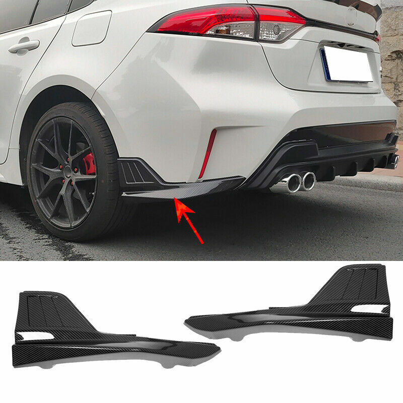 2for Toyota for Corolla Sedan 2020-2023 Carbon Rear Bumper Lip Side Skirt Splitters