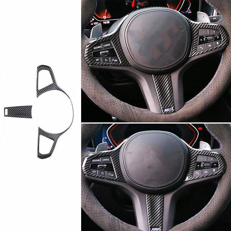 Fit for BMW 3 Series G20 2019-2021 Carbon Fiber Steering Wheel Button Cover Trim