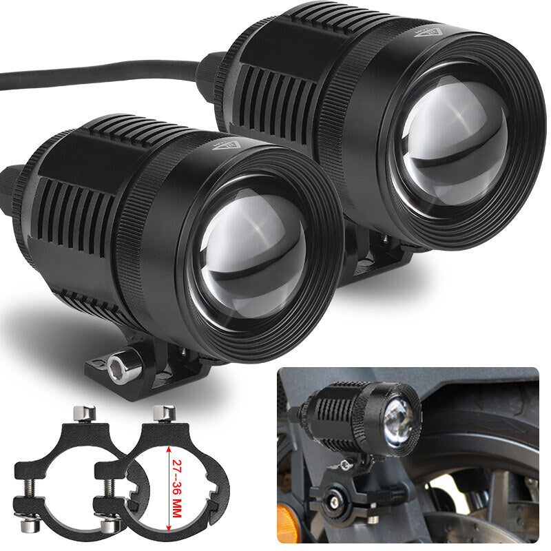 2X Motorcycle Motorbike Headlight Hi/Lo LED Spot Fog Lights Lamp Driving Offroad