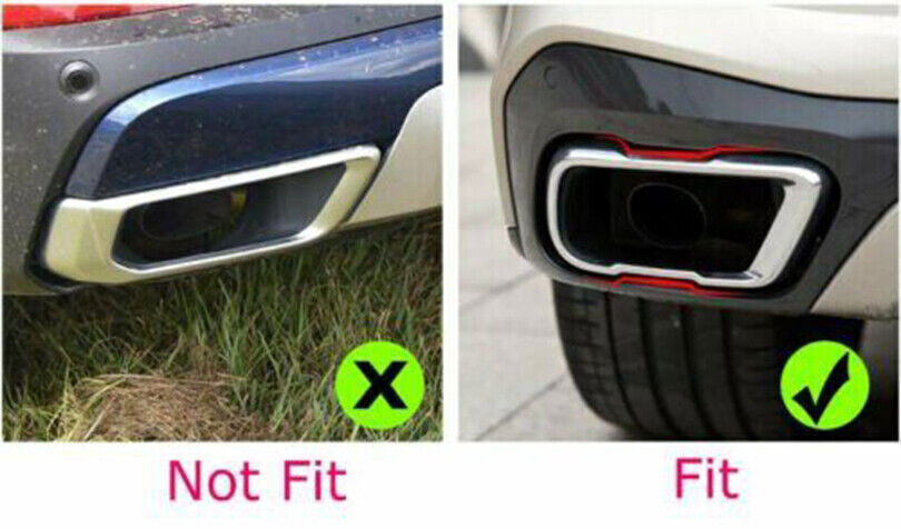 for BMW X5 G05 X7 G07 2019-2023 Black Exhaust Pipe Tip Rear Tail Muffler Frame2