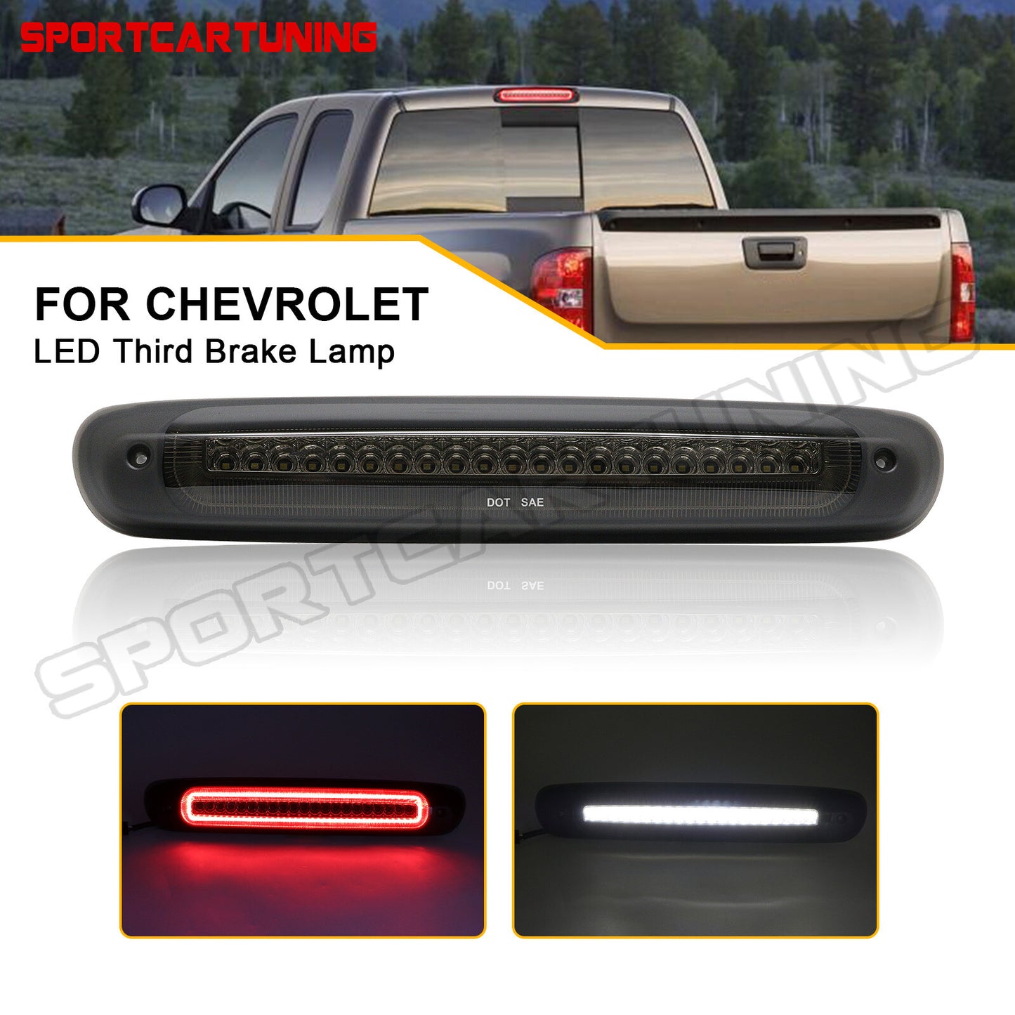 The third brake license plate light applies to for Chevrolet Silverado for GMC for Sierra 1500 2500- 07-14