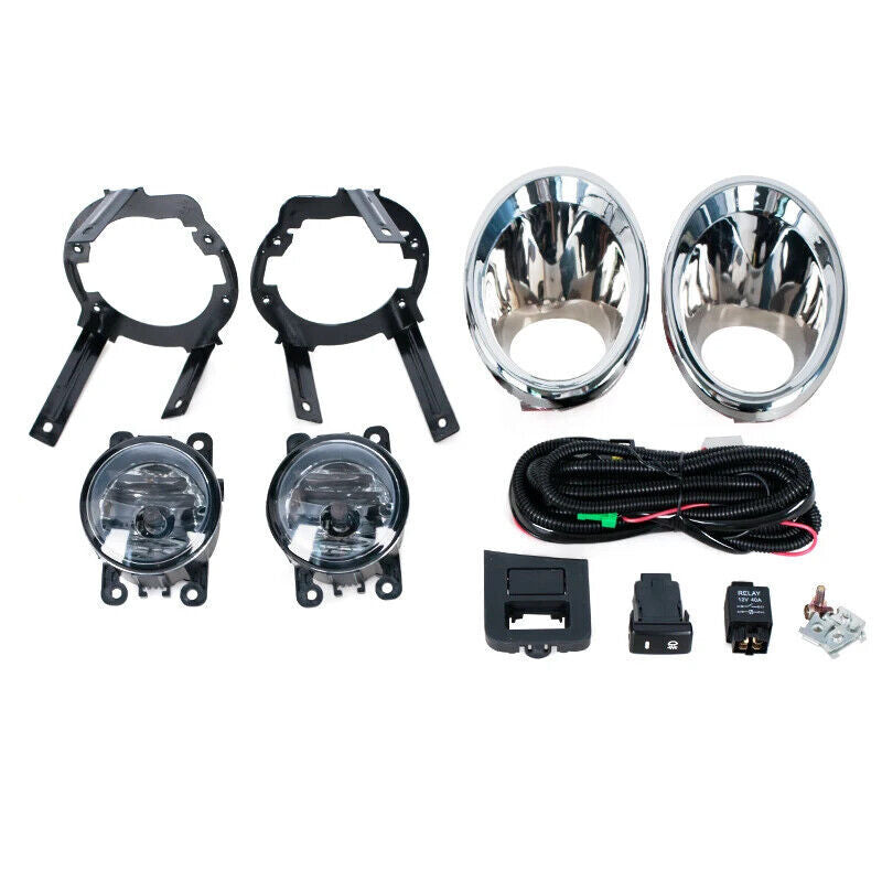 Set Front Bumper Foglamp Fog Light Cover Wires Switch for Nissan NV200 2010-2018