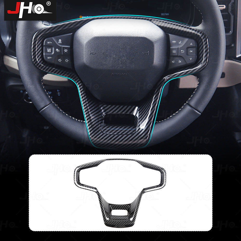Inner Carbon Fiber Glossy Car Steering Wheel Cover for Ford Bronco 2021-2024