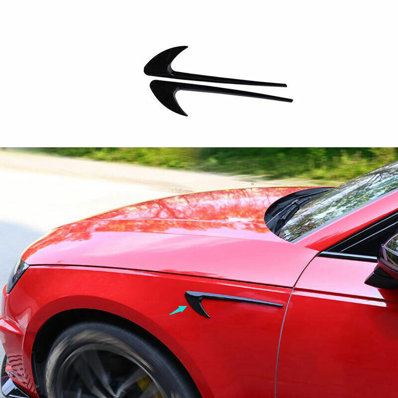 Fit for Audi Q7 2016-2019 ABS Black Side Door Vent Fender Flank Cover Trim 2pcs