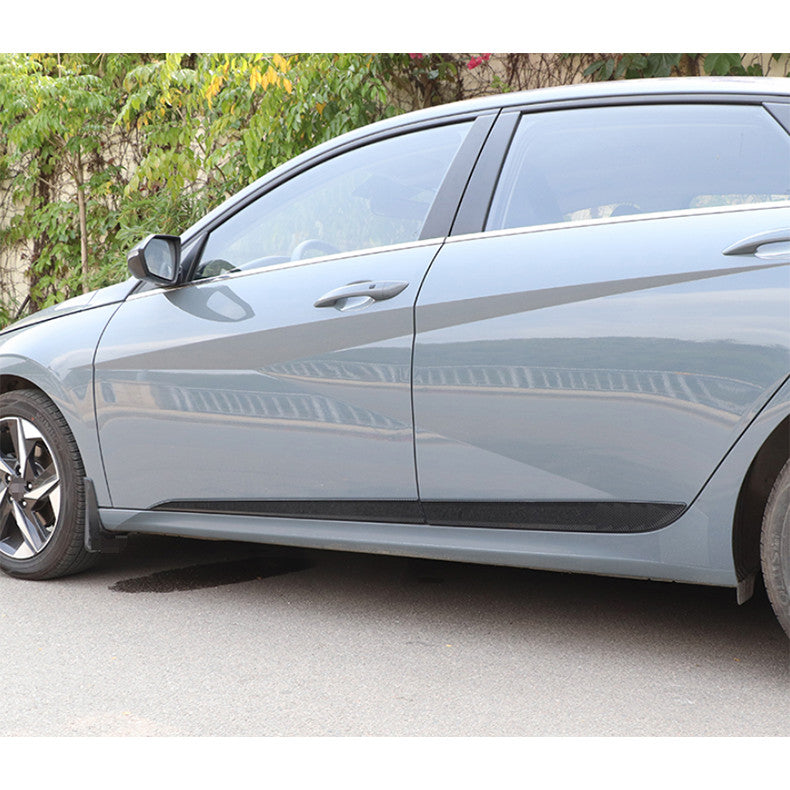 for Hyundai for Elantra 2021-23 Carbon Fiber Side Door Body Guard Molding Cover Trim