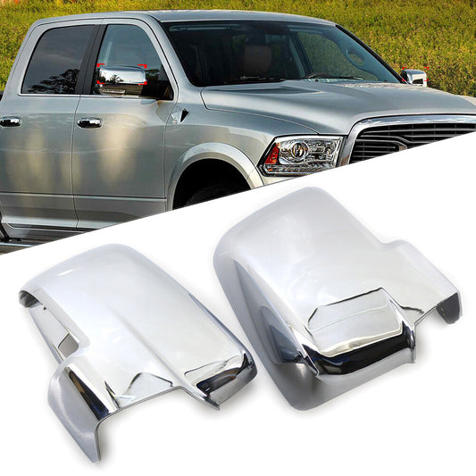 Mirror Covers W/ Bottom Turn Signal Cutout Fit for Dodge for Ram 1500 2013-2018 Chrome
