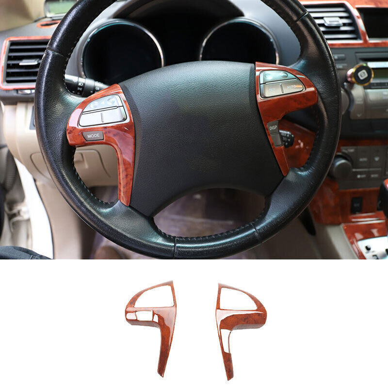 Steering Wheel Frame Cover Trims for Toyota Highlander 2008-13 Peach Wood Grain
