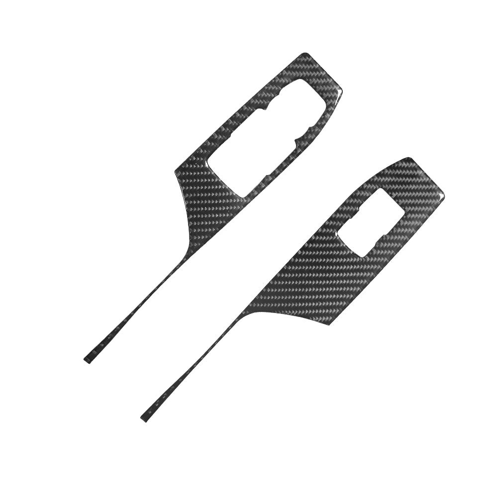 2Pcs Carbon Fiber Window Lift Control Trim for Chevrolet Camaro 2016-2018 Type B